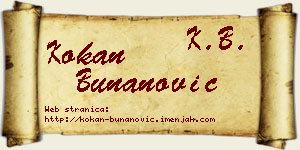 Kokan Bunanović vizit kartica